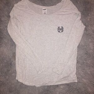PINK Victoria's Secret Y2K Light Gray Long Sleeve Tee